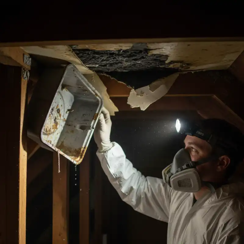 Inspection for hidden water damage behind walls and ceilings in Charleston South Carolina