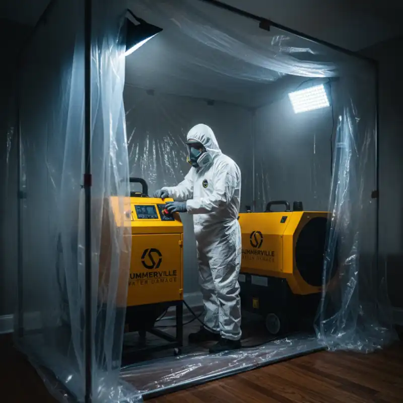 Commercial drying and air treatment equipment used during Charleston water damage restoration